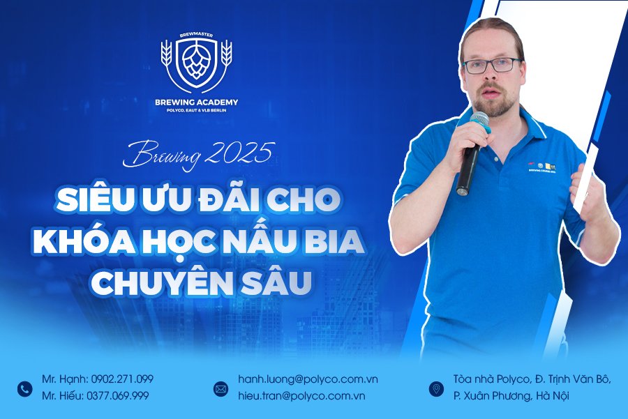 Khóa học sản xuất bia Brewing 2025: Làm chủ chất lượng bia từ cảm quan đến công thức